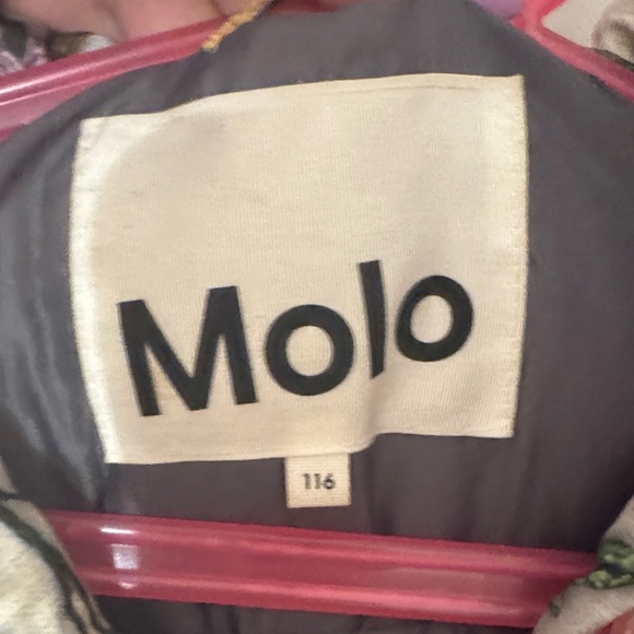 Molo Multicolor Floral Puffer Jacket with Fur Hood - Picture 7 of 12